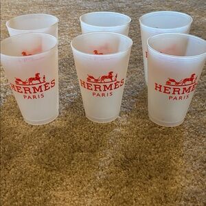 Hermès Paris Frosted plastic Cups Set